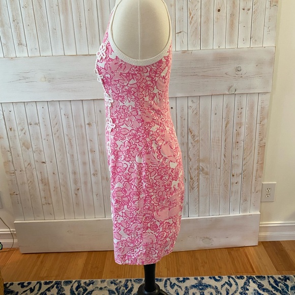Lilly Pulitzer pink and white floral, sleeveless dress EUC size 2 - Picture 2 of 4